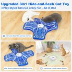 Interactive Cat Toys for Indoor Cats,[Newly Upgraded] Rechargeable Touch Activated Hide and Seek Kitten Toys for Bored Indoor Adult Cats with Fluttering (Blue) - Image 3