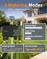 Diivoo 4 Zone WiFi Water Timer with Brass Inlet, Smart Hose Sprinkler Timer 4 Outlets Compatible with Alexa/Google Assistant, 24 Irrigation Plans, Rain Delay & Mist Mode for Garden Lawns (2.4GHz Only) - Image 3