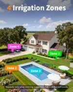 Diivoo 4 Zone WiFi Water Timer with Brass Inlet, Smart Hose Sprinkler Timer 4 Outlets Compatible with Alexa/Google Assistant, 24 Irrigation Plans, Rain Delay & Mist Mode for Garden Lawns (2.4GHz Only) - Image 4