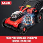 MZK 40V 16" Electric Lawn Mower, 2-in-1 Brushless Cordless Lawn Mower, Walk-Behind Push Mowers with 5-Position Height Adjustment, 2 x 4.0Ah Batteries & Charger Included, LM16B011 - Image 5