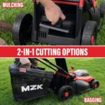 MZK 40V 16" Electric Lawn Mower, 2-in-1 Brushless Cordless Lawn Mower, Walk-Behind Push Mowers with 5-Position Height Adjustment, 2 x 4.0Ah Batteries & Charger Included, LM16B011 - Image 6