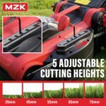 MZK 40V 16" Electric Lawn Mower, 2-in-1 Brushless Cordless Lawn Mower, Walk-Behind Push Mowers with 5-Position Height Adjustment, 2 x 4.0Ah Batteries & Charger Included, LM16B011 - Image 7