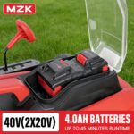MZK 40V 16" Electric Lawn Mower, 2-in-1 Brushless Cordless Lawn Mower, Walk-Behind Push Mowers with 5-Position Height Adjustment, 2 x 4.0Ah Batteries & Charger Included, LM16B011 - Image 8