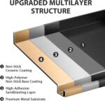 Utheer 17 x 13 x 2.6 Inch Nano-Ceramic Nonstick Griddle Plate for Gas and Charcoal Grills, Pre-Seasoned Cast Iron Flat Top Insert with Grease Groove, Removable Handles for BBQ, Camping, Tailgating - Image 4