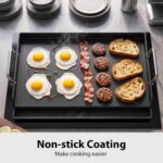 Utheer 17 x 13 x 2.6 Inch Nano-Ceramic Nonstick Griddle Plate for Gas and Charcoal Grills, Pre-Seasoned Cast Iron Flat Top Insert with Grease Groove, Removable Handles for BBQ, Camping, Tailgating - Image 9