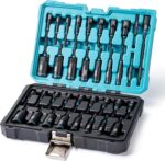 LIBRATON Magnetic Nut Driver Set, 35PCs Impact Driver Bit Set, Deep Nut Driver Set, Metric & SAE Nut Driver for Impact Drill, Wing Nut Driver, Quick-release Bit Holder, Drill Bit PH1 PH2, with Toolbox - Image 3
