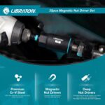 LIBRATON Magnetic Nut Driver Set, 35PCs Impact Driver Bit Set, Deep Nut Driver Set, Metric & SAE Nut Driver for Impact Drill, Wing Nut Driver, Quick-release Bit Holder, Drill Bit PH1 PH2, with Toolbox - Image 8