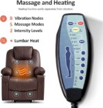 MCombo Electric Power Lift Recliner Chair Sofa with Massage and Heat for Elderly, 3 Positions, 2 Side Pockets, and Cup Holders, USB Ports, Faux Leather 7040 (Light Brown, Medium) - Image 8