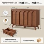 Oak&Sparrow Mid Century Modern Dresser for Bedroom, Walnut 6 Drawer Dresser with Arched Front, 47'' Wide Chest of Drawers Wood Storage Organizer for Living Room - Image 3
