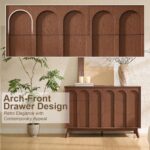 Oak&Sparrow Mid Century Modern Dresser for Bedroom, Walnut 6 Drawer Dresser with Arched Front, 47'' Wide Chest of Drawers Wood Storage Organizer for Living Room - Image 4