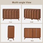 Oak&Sparrow Mid Century Modern Dresser for Bedroom, Walnut 6 Drawer Dresser with Arched Front, 47'' Wide Chest of Drawers Wood Storage Organizer for Living Room - Image 9