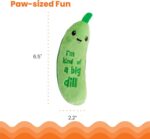 Catstages Crunchy Pickle Kicker Cat Toy – Plush Crinkle Toy with Catnip and Dental Mesh, 6.5" - Image 7