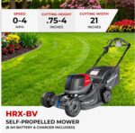 Honda HRX-BV 21-Inch Walk Behind Battery Powered Lawn Mower, Variable Speed Self Propelled Lawn Mower with 2.2 Bushel Capacity, Easy-Off Grass Bag, Clean Cuts in Thick and Tall Grass (HRX217YXBVKA4) - Image 3