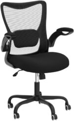 MUXX.STIL Office Chair, Ergonomic Desk Chair with Adjustable Lumbar Support and Flip up Armrest, Breathable Mesh Computer Chair for Home Office, Black - Image 5