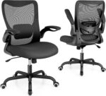 MUXX.STIL Office Chair, Ergonomic Desk Chair with Adjustable Lumbar Support and Flip up Armrest, Breathable Mesh Computer Chair for Home Office, Black - Image 9