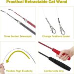 MeoHui Cat Toys for Indoor Cats, Interactive Cat Toy 2PCS Retractable Wand Toy and 9PCS Cat Feather Toys Refills, Funny Kitten Toys Cat Fishing Pole Toy for Bored Indoor Cats Chase and Exercise - Image 5