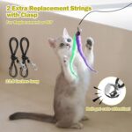 MeoHui Cat Toys for Indoor Cats, Interactive Cat Toy 2PCS Retractable Wand Toy and 9PCS Cat Feather Toys Refills, Funny Kitten Toys Cat Fishing Pole Toy for Bored Indoor Cats Chase and Exercise - Image 7