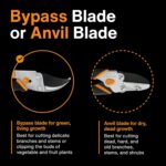 Fiskars Bypass Pruning Shears, 5/8" Cut Capacity Gardening Scissors, Self-Cleaning Sap Groove Prevents Sticking, Non-Slip Grip for Cutting Stems & Branches, Sharp Steel Blades w/ Low-Friction Coating - Image 7