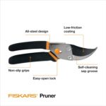 Fiskars Bypass Pruning Shears, 5/8" Cut Capacity Gardening Scissors, Self-Cleaning Sap Groove Prevents Sticking, Non-Slip Grip for Cutting Stems & Branches, Sharp Steel Blades w/ Low-Friction Coating - Image 9
