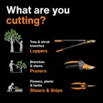 Fiskars Bypass Pruning Shears, 5/8" Cut Capacity Gardening Scissors, Self-Cleaning Sap Groove Prevents Sticking, Non-Slip Grip for Cutting Stems & Branches, Sharp Steel Blades w/ Low-Friction Coating - Image 10