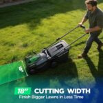 18" Electric Lawn Mower, 40V Cordless Lawn Mower with 2x5.0Ah Batteries, Brushless Motor, 2-in-1 Mulching & Bagging, 6-Position Height Adjustment, for Small to Medium Yards - Image 4