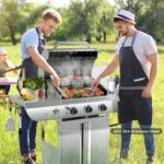 34,000 BTU 3-Burner Propane Gas Grill with Side Burner, All Stainless Steel BBQ Grill, Cast Iron Grates & Portable Cart with Wheels，Outdoor Barbecue Grill for Backyard, Patio, Camping (G31 PRO) - Image 3
