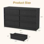 GarveeHome 6 Drawer Dresser for Bedroom, 47in Wide Natural Oak 6 Chest of Drawers with Large Storage, Wooden Dresser Organizer Closet for Living Room, Entryway, Nursery - Image 3