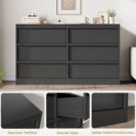 GarveeHome 6 Drawer Dresser for Bedroom, 47in Wide Natural Oak 6 Chest of Drawers with Large Storage, Wooden Dresser Organizer Closet for Living Room, Entryway, Nursery - Image 5