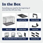 MidWest Homes for Pets 30-Inch iCrate for Medium Breeds, 21-40 lbs, Double Door Folding Dog Crate with Divider Panel, Leak-Proof Tray & Secure Latches, Portable, Durable & Easy to Assemble - Image 8