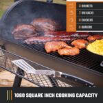 Oklahoma Joe's Longhorn Offset Charcoal Smoker and Grill with 1060 sq. in. Cooking Area in Black - Image 4