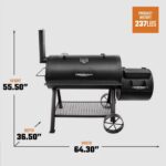 Oklahoma Joe's Longhorn Offset Charcoal Smoker and Grill with 1060 sq. in. Cooking Area in Black - Image 8