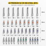 42 in 1 Magnetic Ratchet Screwdriver Set, T Handle Ratchet Screwdriver with S2 Steel Bits & Storage Case, Screwdriver Set for Electronics, Bicycle, Furniture, Home DIY - Image 6