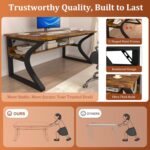 47 X 23.6 Inch Computer Desk, Modern Home Office Desks w/Deeper Desktop, Writing Work Study Desk w/Storage Shelves Cable Management for Home Office, Study, Bedroom, Work from Home, Metal Frame - Image 4