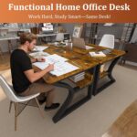 47 X 23.6 Inch Computer Desk, Modern Home Office Desks w/Deeper Desktop, Writing Work Study Desk w/Storage Shelves Cable Management for Home Office, Study, Bedroom, Work from Home, Metal Frame - Image 8