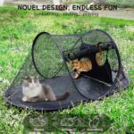 Tailtastic Outdoor Cat Tent with Removable Interactive Fabric,Outdoor Cat Enclosures for Indoor Cats, Portable Pet Playpen Ideal for Hiking, Traveling, and Sunbathing-Black - Image 4