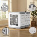 Collapsible Dog Crate for Large/Medium Dogs - 36" L Foldable Dog Cage No-Tool Assembly, Travel Dog Crate with 2 Wheels - Easy to Carry, Space-Saving, Indoor Outdoor Use, 36.4"(L) x22.84(W) 25.8"(H) - Image 3