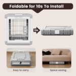 Collapsible Dog Crate for Large/Medium Dogs - 36" L Foldable Dog Cage No-Tool Assembly, Travel Dog Crate with 2 Wheels - Easy to Carry, Space-Saving, Indoor Outdoor Use, 36.4"(L) x22.84(W) 25.8"(H) - Image 6