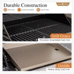 Sophia & William Propane Gas Grill and Griddle Combo with Porcelain-Enameled Cast Iron Grates, Dual Outdoor BBQ Grill with Flat Top Griddle for Barbecue, 696 SQ.IN. Cooking Area - Image 4