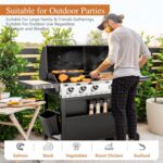 Sophia & William Propane Gas Grill and Griddle Combo with Porcelain-Enameled Cast Iron Grates, Dual Outdoor BBQ Grill with Flat Top Griddle for Barbecue, 696 SQ.IN. Cooking Area - Image 7