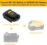 MIL18DL Battery Adapter Converter Compatible with Milwaukee 18V Lithium Batteries Convert to Dewalt's 20V Lithium Batteries, Fits Dewalt 20V Cordless Tools(Not Made in Milwaukee or Dewalt) - Image 3