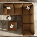 EASE MOOSE Oversized Modular Sectional Sofa, Waterproof & Scratch-Resistant Faux Leather Sofa with Deep Seat, Comfy V-Shape Sofa, Sectional Couches for Living Room, Brown - Image 10