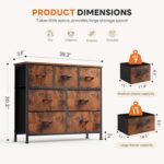 Sweetcrispy 7 Drawer Dresser with Fabric Bins Fabric Storage Tower Organizer for Bedroom Closet Hallway Entryway Tall Chest of Drawers with Steel Frame Wood Top Easy Pull Handles,Rustic Brown - Image 4