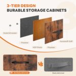 Sweetcrispy 7 Drawer Dresser with Fabric Bins Fabric Storage Tower Organizer for Bedroom Closet Hallway Entryway Tall Chest of Drawers with Steel Frame Wood Top Easy Pull Handles,Rustic Brown - Image 5
