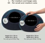 MEOWFIA Cat Cave – Premium Felt Cat Bed for Indoor Cats, Handmade 100% Merino Wool (Large, Black Aqua) - Image 3
