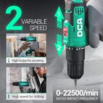 DCA 20V Cordless Hammer Drill Set, 354 In-lb Torque, 1/2" Keyless Chuck, 22500 IPM, 2 Variable Speeds, 18+1+1 Position, Power Impact drill with 14 Drill/Driver Bits for Brick, Metal, Wood ADJZ2035i13 - Image 4