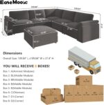 EASE MOOSE Oversized Sectional Modular Sofa,v Shape Sectional Couch with Ottoman,Deep Seat Cloud Couch for Living Room，Removable Cover - Image 3
