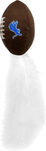 Best Plush CAT Toy - NFL Detroit Lions Complete Set of 3 piece Cat Toys Filled with Fresh Catnip. Includes: 1 Helmet Cat Toy, 1 Football Cat Toy with Feathers & 1 Beer Bottle. Beautiful Team Logos - Image 4