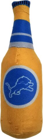 Best Plush CAT Toy - NFL Detroit Lions Complete Set of 3 piece Cat Toys Filled with Fresh Catnip. Includes: 1 Helmet Cat Toy, 1 Football Cat Toy with Feathers & 1 Beer Bottle. Beautiful Team Logos - Image 5