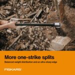 Fiskars X25 Splitting Axe, 28" Wood Splitting Axe for Medium to Large Size Logs with Shock Absorbing Handle and Sheath, Split Firewood, Forged Steel Blade, Bushcraft Gear and Camping Hatchet - Image 4