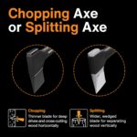Fiskars X25 Splitting Axe, 28" Wood Splitting Axe for Medium to Large Size Logs with Shock Absorbing Handle and Sheath, Split Firewood, Forged Steel Blade, Bushcraft Gear and Camping Hatchet - Image 8